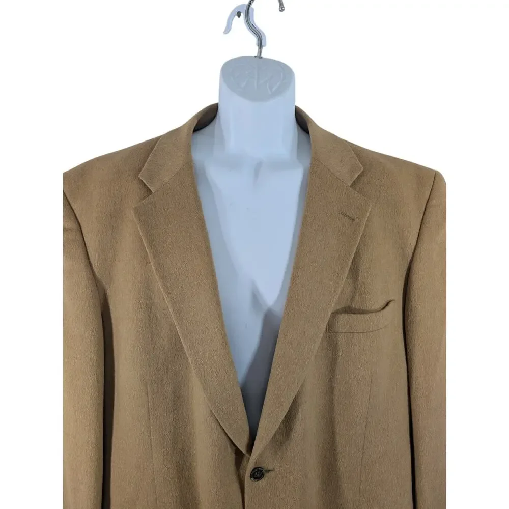 JOSEPH & FEISS! 100% CAMEL HAIR BEIGE/TAN 2 BUTTON, FULLY LINED JACKET! SZ 50XL